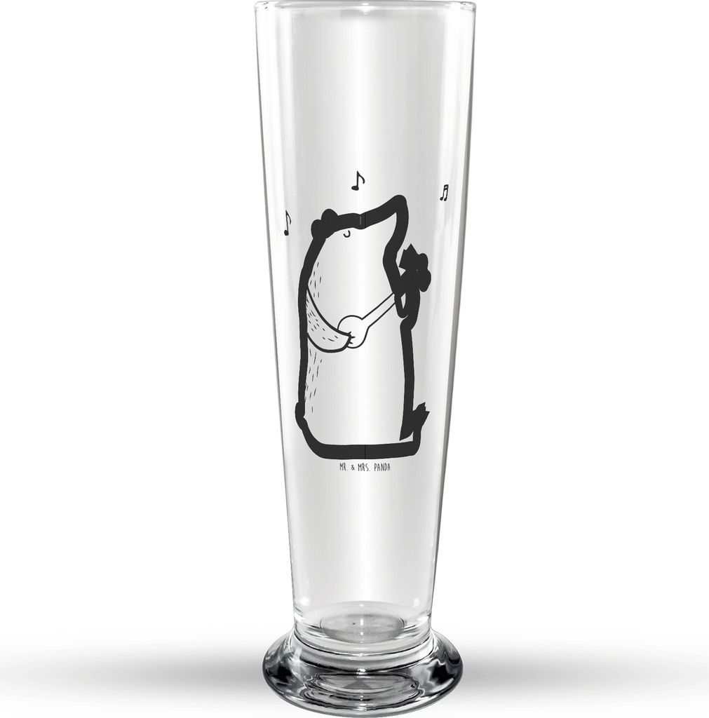 Mr. & Mrs. Panda Bierglas Bär Lied - Transparent - Geschenk, Weizen Glas, Frau, Weißbierglas, Bier, Valentinstag, Liebe, Teddy, Weizenbier, Spruc...