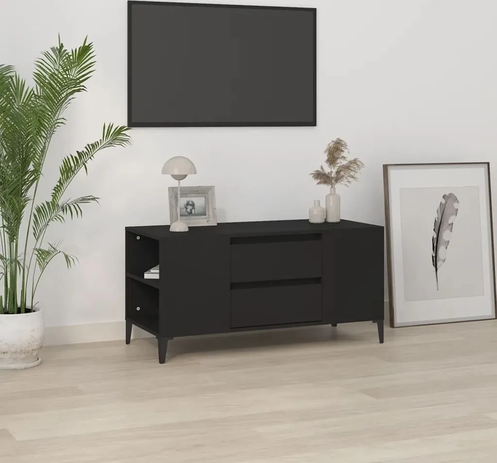 Mobile Porta TV Nero 102 cm | Design Minimal 2025 Materiale Legno