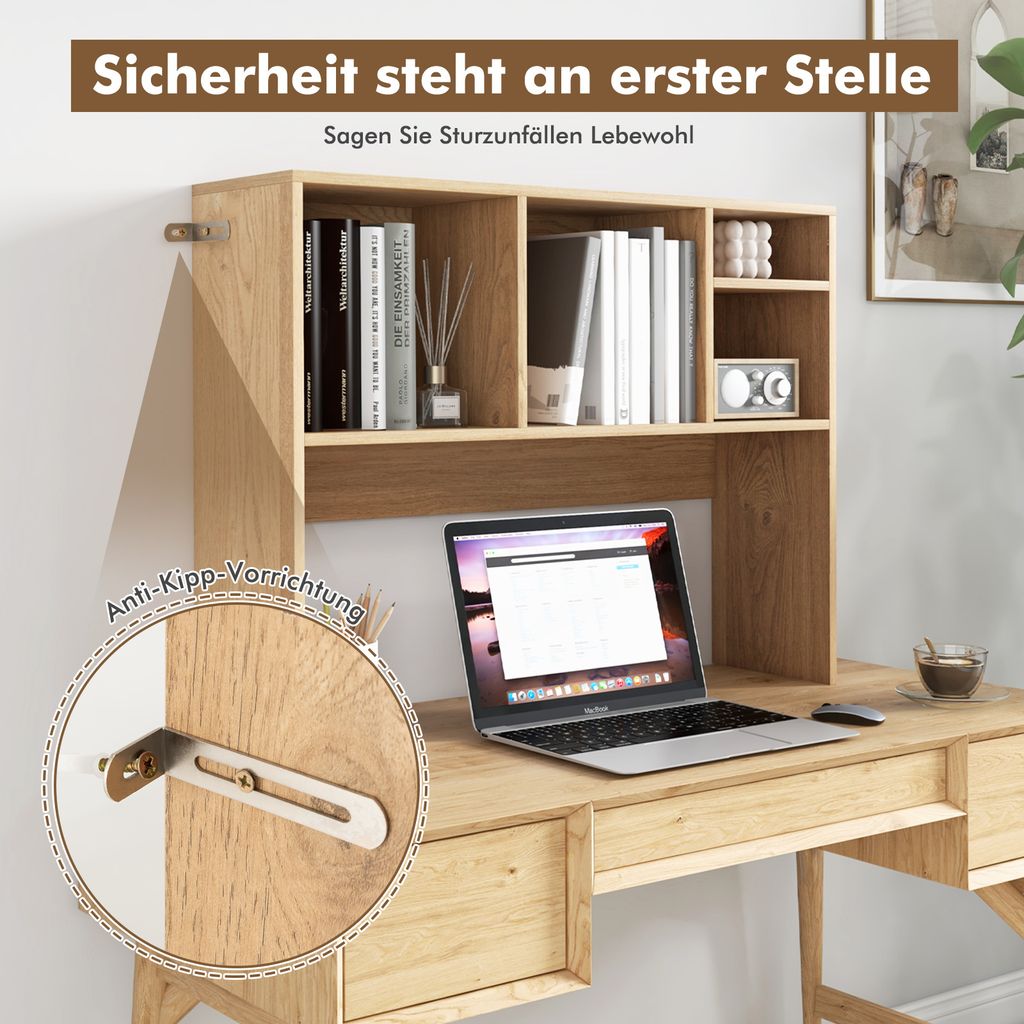 Treeisland Schreibtischregal Mit Klemmvorrichtung - 2-stufiger Regalaufsatz