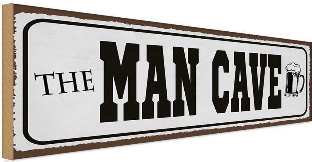 vianmo Holzschild 10x27 cm the Man Cave Bier Essen Trinken