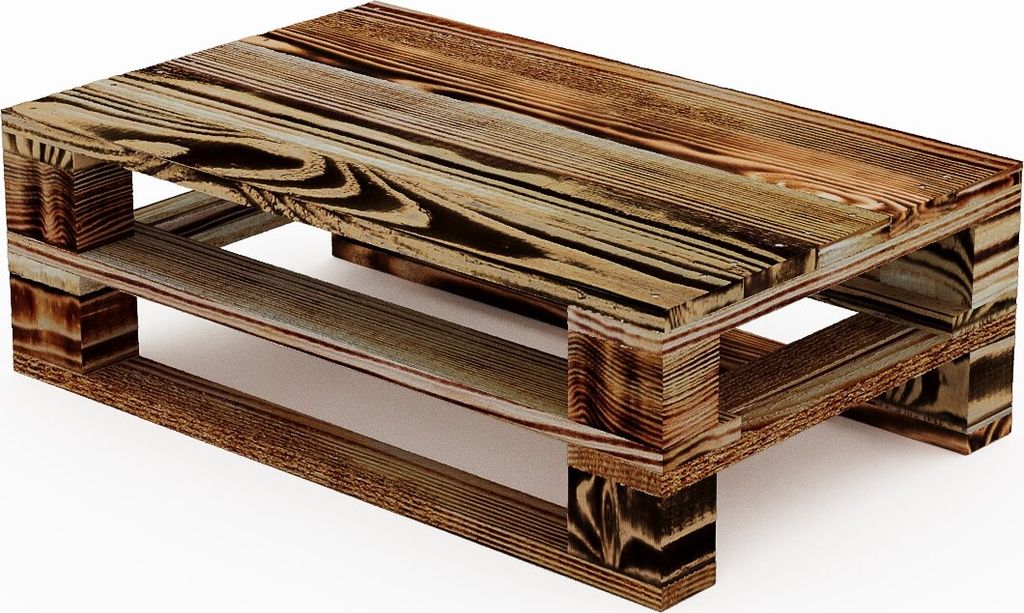 Lermowood Palettenmöbel Mpe Couchtisch 60 x 40 cm Geflammt | Europaletten Indoor und Outdoor Lounge Gartenmöbel Holz Gartenmöbel Set Lounge Möb...