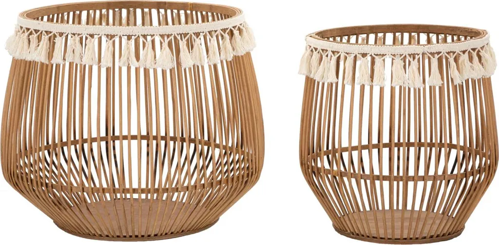 Set de paniers Fuji brun Mauro Ferretti Ø 47cm style naturel chic