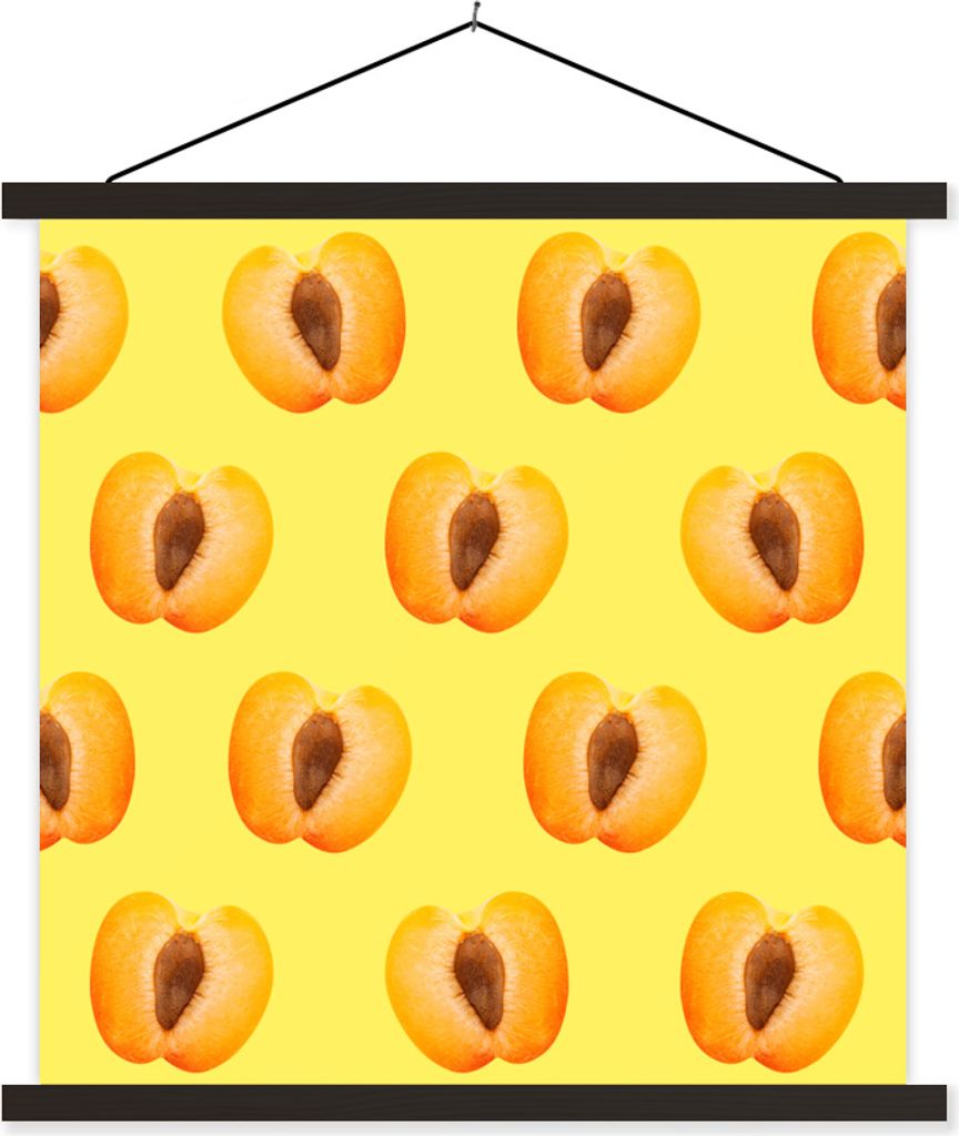 MuchoWow Textilposter Pfirsich - Pastell - Muster 40x40 cm mit schwarzem Rahmen - Fotos