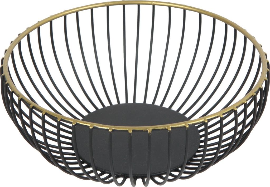 TrendLine Dekokorb Metall 18 x 6,5 cm schwarz-gold Produktbild 