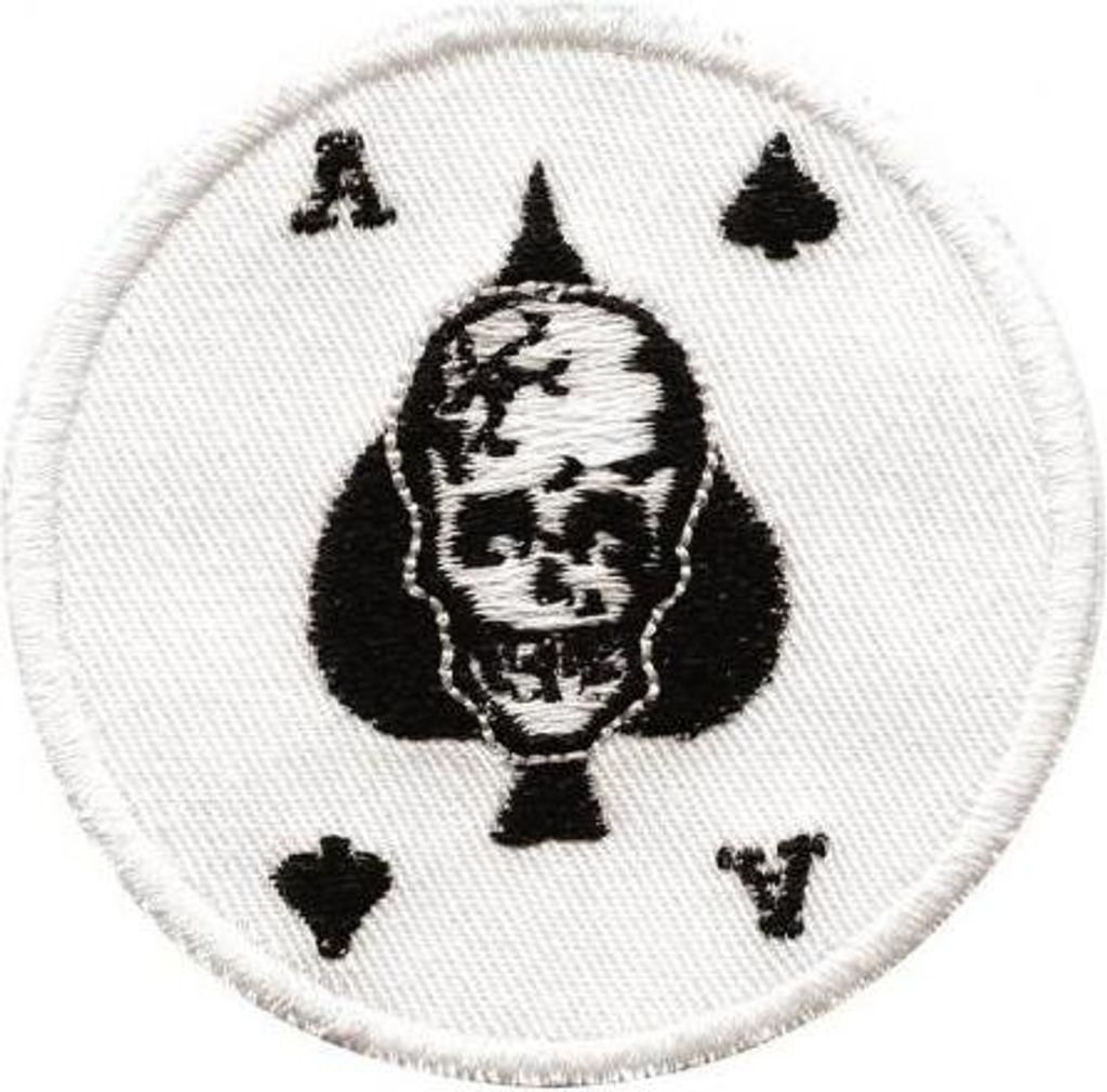 AUFNÄHER - Totenkopf - Ass Karte - 01913 - Gr. ca. 7 cm Durchmesser - Patches Stick Applikation