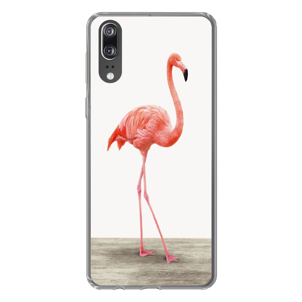MuchoWow Handyhülle Schutzhülle Hülle für Huawei P20 Flamingo - Rosa - Vogel - Mädchen - Jungen - Kind Silikon Softcase Handy Hülle - Hardc...