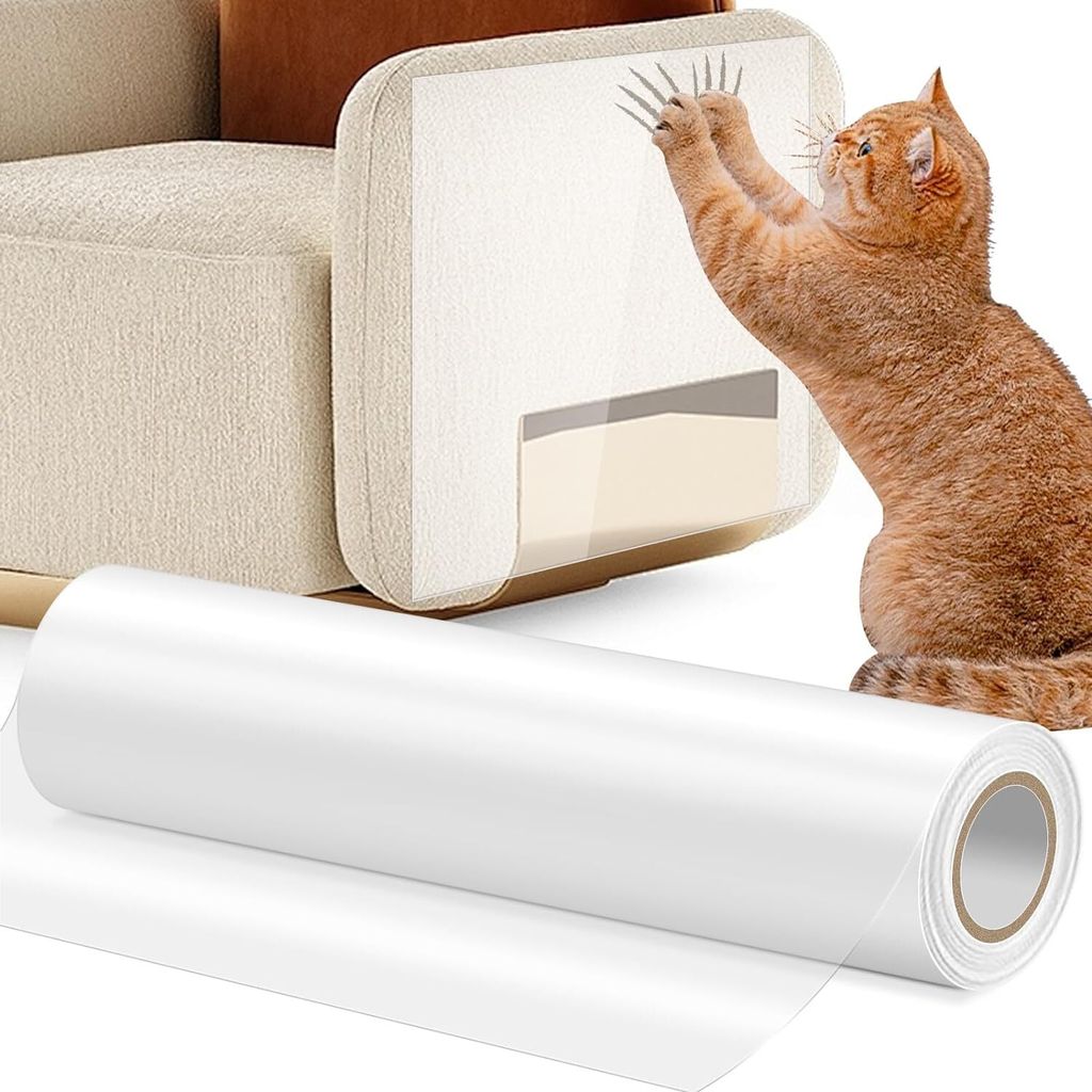 Kratzschutz Katze Tape, Sofa Transparent Kratzschutz Katze Kratzschutz 30cm x 5m Kratzfolie Selbstklebend für Katzenfür Möbel Couch Tür Wand Kr...