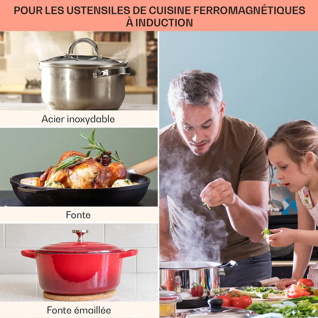 Plaque à Induction avec ThermoBoost 7000W et Commande Magnétique Unique - 7
