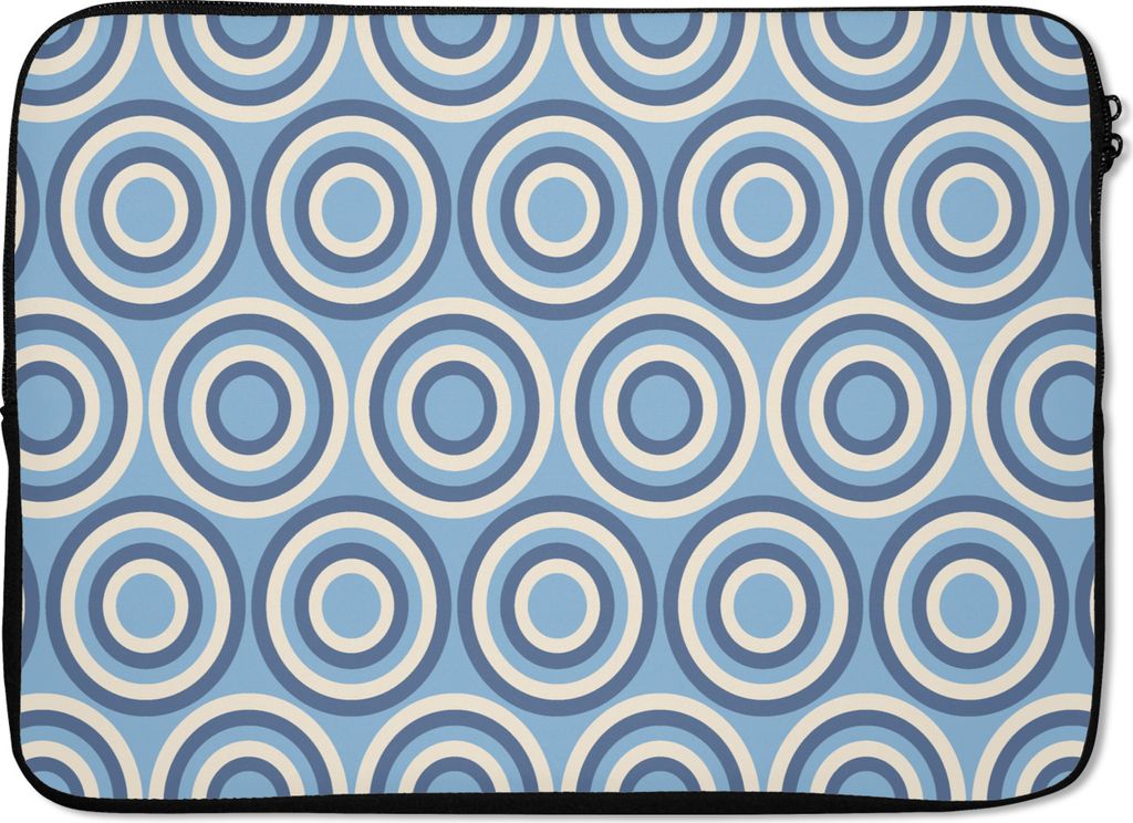 MuchoWow Laptop Hülle 13 Zoll Kreis - Blau - Muster Laptoptasche - Laptophülle - Sleeve - Rundumschutz