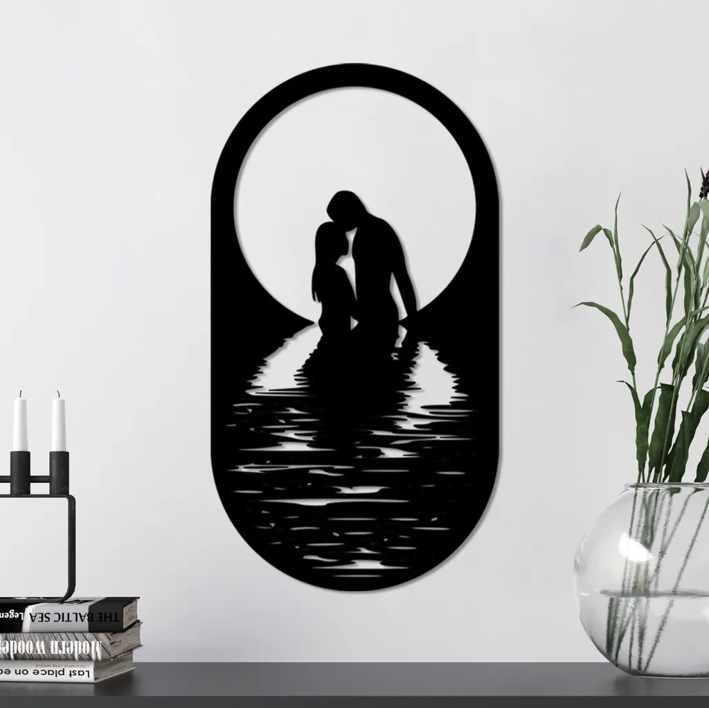 Wallity Romantic: Arte da Parete in Metallo Nero | Design Esclusivo