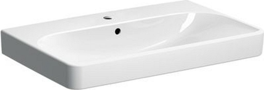 Geberit Waschtisch Square SMYLE mit Hahnloch, mit Überlauf 750 x 480 mm weiß
