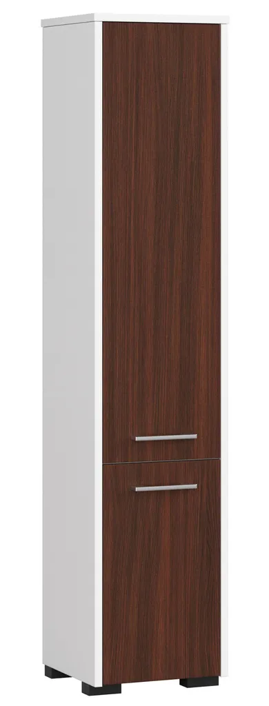 Mobile da bagno autoportante: due ante, cinque ripiani, colore: Bianco|Wenge, dimensioni del mobile: L: 30 cm, A: 140 cm, P: 30 cm