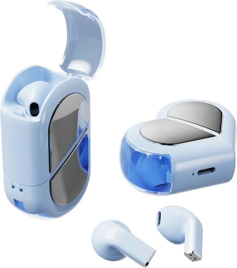 INF Auricolari Bluetooth V5.4 Chip AB5756c - Audio Hi-Fi in Blu