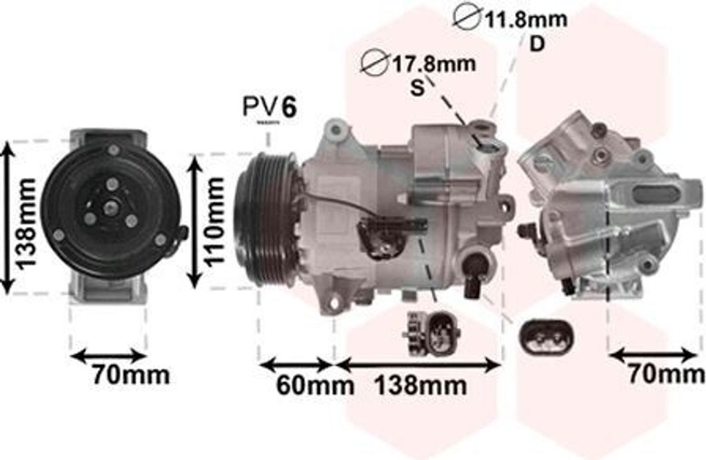 VAN WEZEL 3700K616 CVC Klimaanlage Klimakompressor PAG 46 R134a für OPEL Astra J Sports Tourer (P10) ASTRA J ZAFIRA TOURER C (P12) Meriva B (S10)