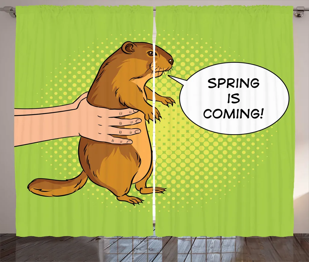 Rideaux Imprimés Printemps 280x225 cm - Fixation Facile Boucles et Crochets