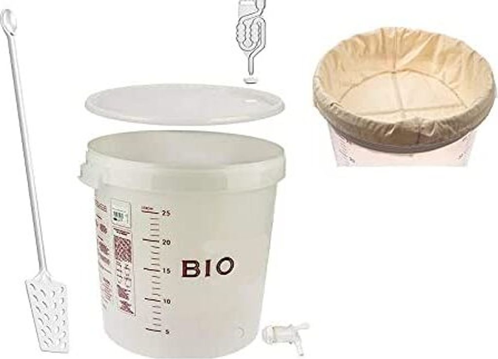 Gärbehälter Set 30L Gäreimer+ Gärrohr+ Hahn+Stopfen+ Produktbild 