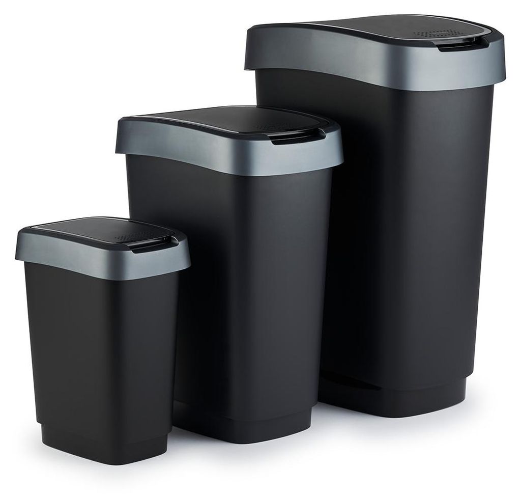Rotho Mülleimer Set TWIST 3-teilig eckig 50l 25l 10l zur Produktbild 