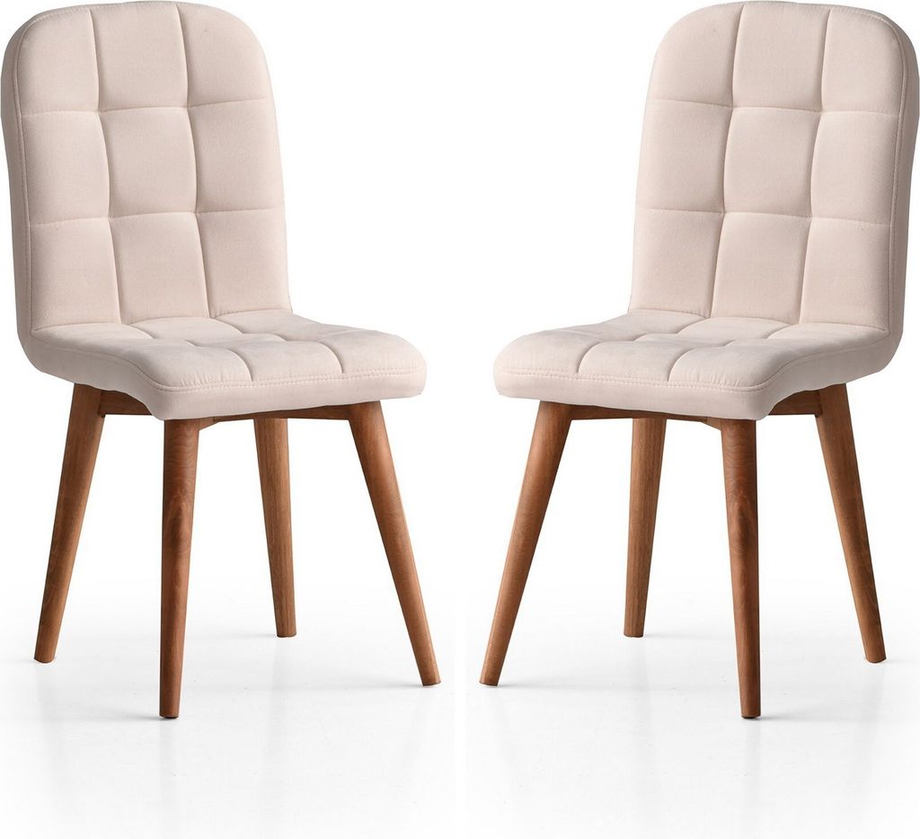 Skye Decor, Retro - 708, Stuhlset (2 Stück), 100 % SPERRHOLZ, Creme, 41 x 51 x 88 cm