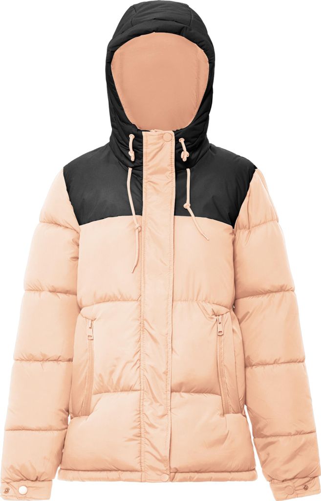 UCY damen wattierte steppjacke - pfirsich schwarz, XS