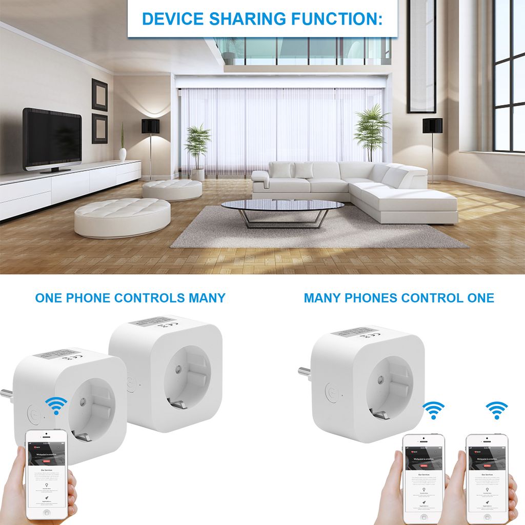 Smart Steckdose Zeitschaltuhr für Google Home Socket Mini Wifi Remote 1-4X 