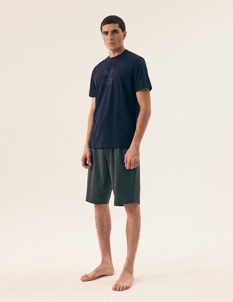 Henderson Herren Pyjama Dreamer - Premium Baumwolle, Atmungsaktiv, Dunkelblau, Frühling/Sommer Kollektion, Modell 42632, Bequeme Nachtwäsche für...
