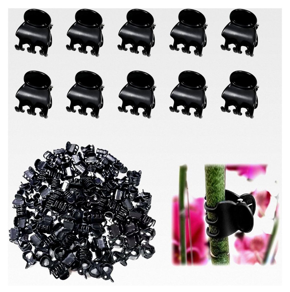100 Stück Pflanzenclips für Orchideen, verstellbare Klammern aus robustem Kunststoff zur Unterstützung von Pflanzenstängeln, wiederverwendbare ...