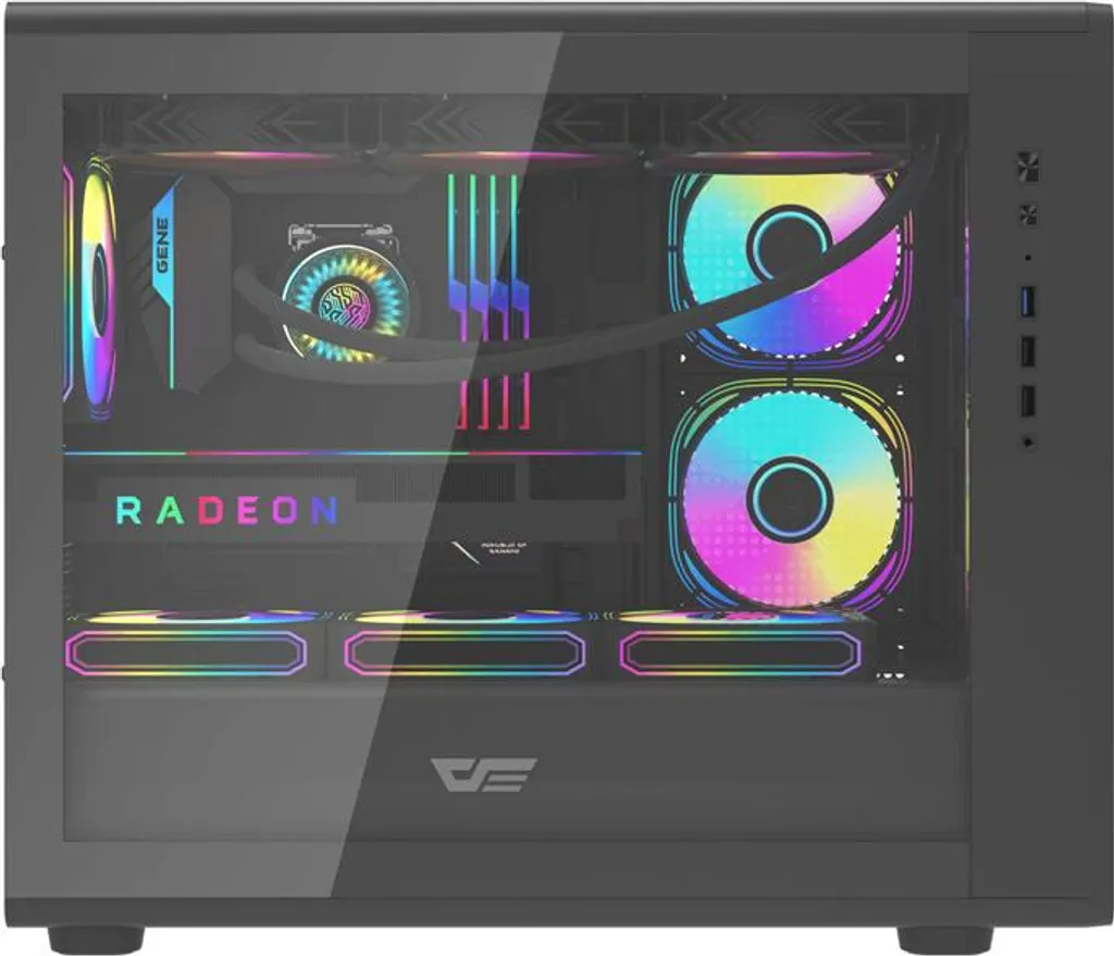 Boîtier PC Micro-ATX Darkflash DB460M Noir pour Montage Setup Compact