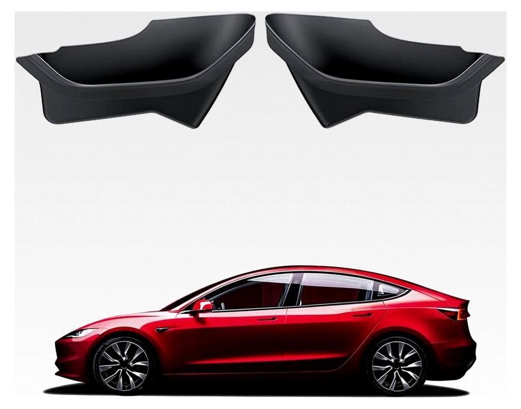 Türseitige Aufbewahrungsbox für Tesla Model 3 Highland, TPE wasserdichter Schutz für Autotürschlitze, Zubehör für 2024 Model 3 Highland (2 St...