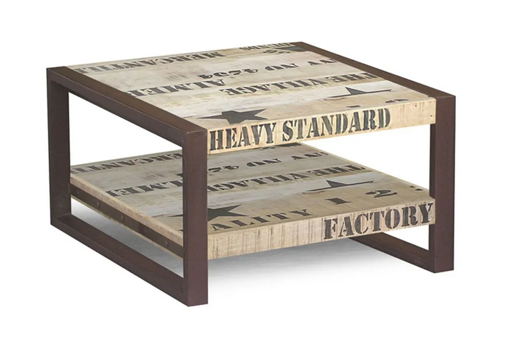 Table basse Manguier brut imprimé Bois naturel 60 cm FACTORY #125