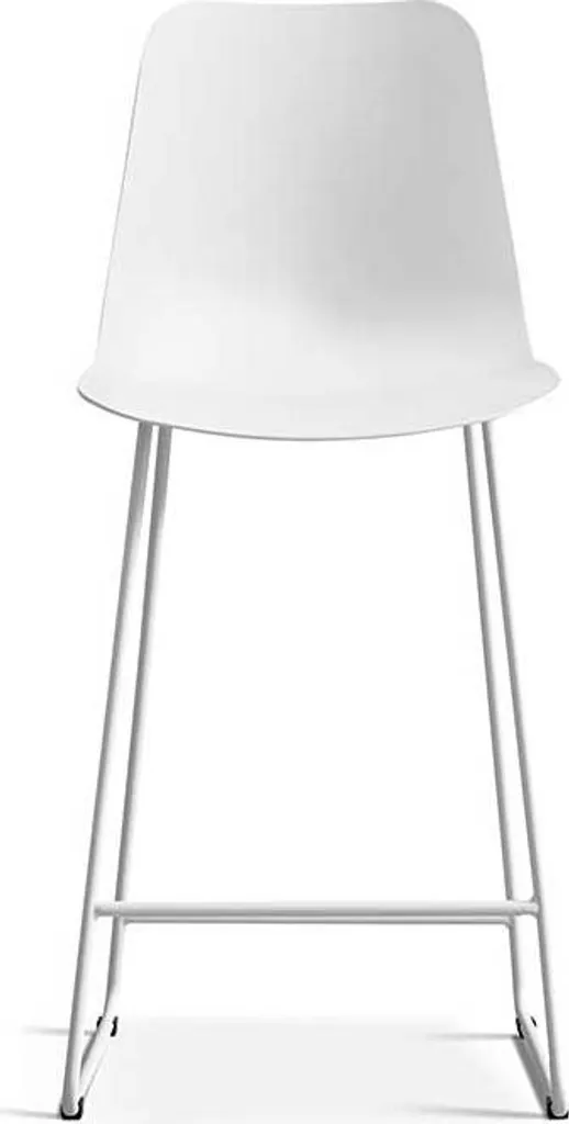 Chaise de bar blanche Marie-white, tabouret haut fixe pour îlot central - 4