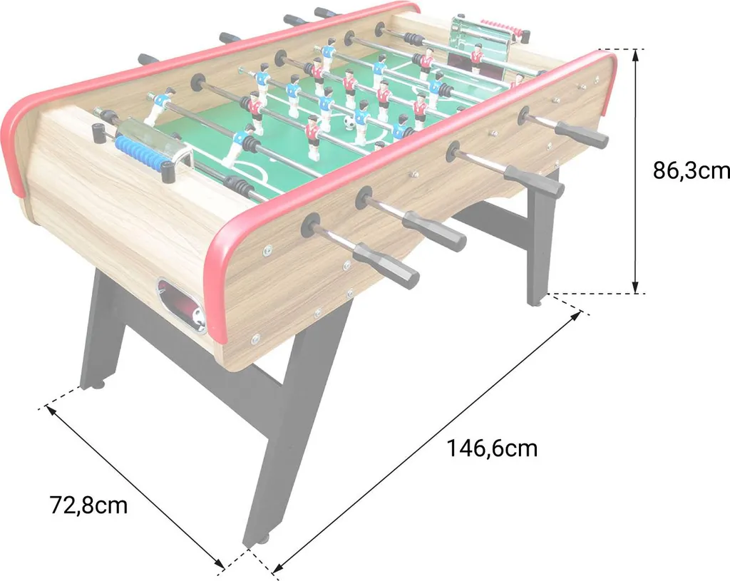 Baby-foot classique type café bistrot en bois avec joueurs en aluminium - 4