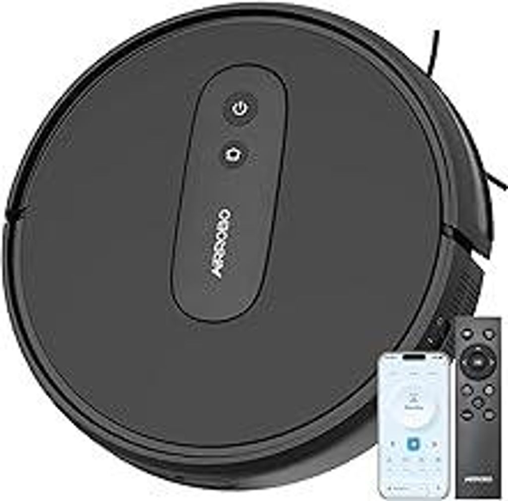 AIRROBO Saugroboter, Staubsauger Roboter mit 2800 Pa Saugkraft, Roboterstaubsauger mit Ladestation, P25 Saugroboter ohne Wischfunktion für Teppich...