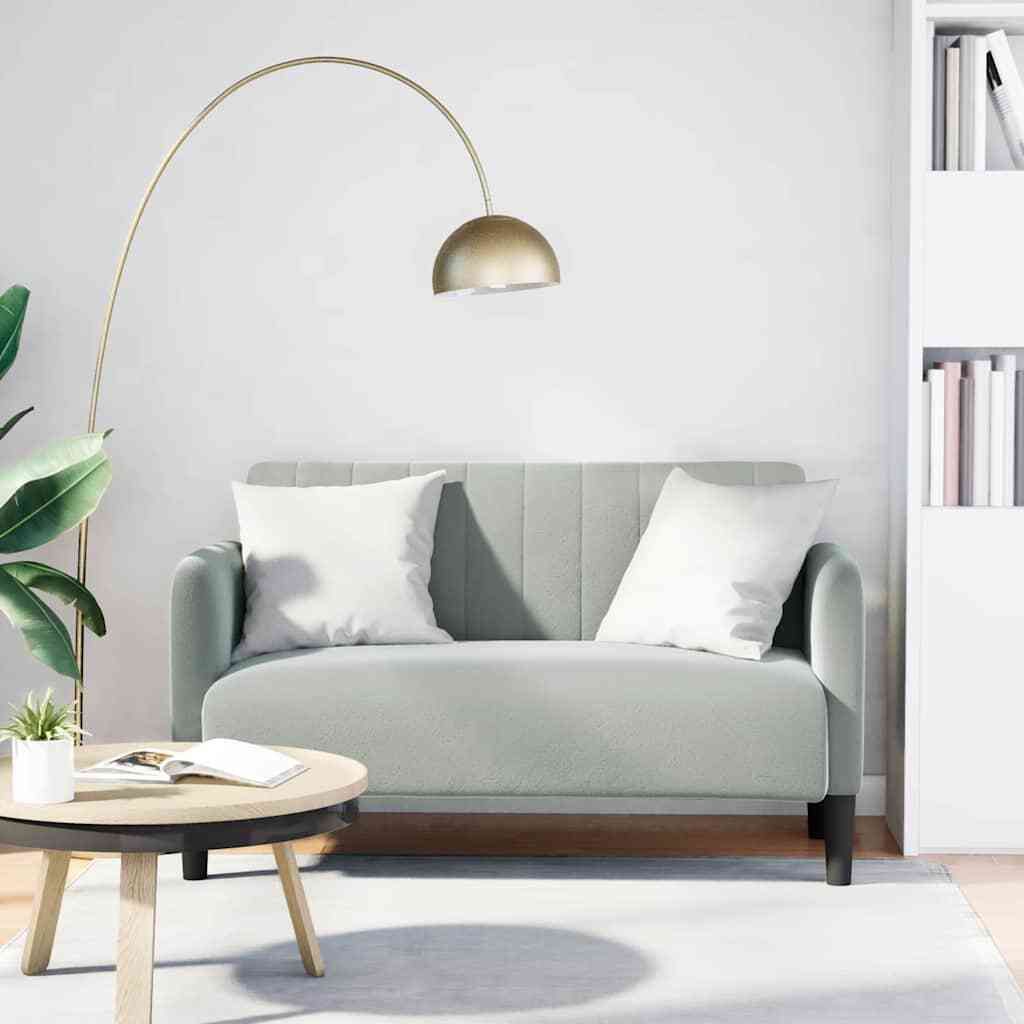 Möbel Zweisitzer-Sofa Hellgrau 109 cm Samt - Klassische Produktbild 