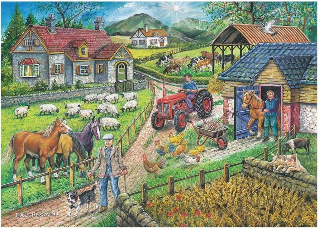 House of Puzzles Barley Mow Farm Puzzle 250 XL pièces haute qualité