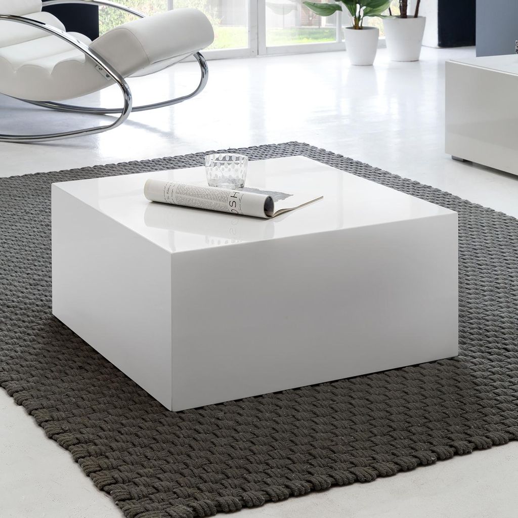 FineBuy Couchtisch MONOBLOC 60 x 60 x 30 cm Hochglanz MDF Produktbild 