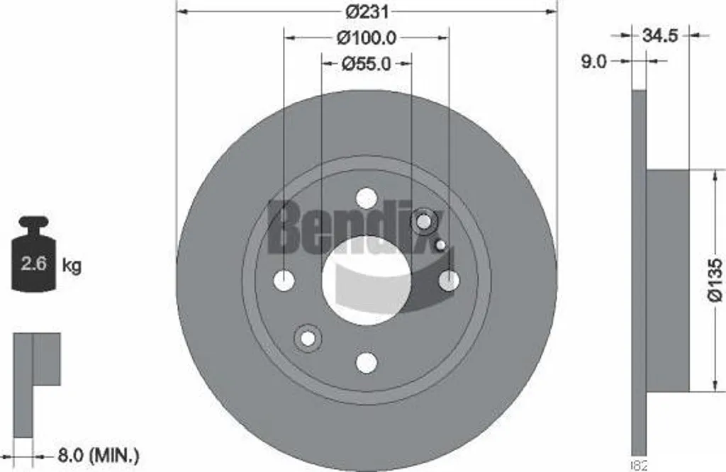 Disque de frein haute performance BENDIX BDS2113 | Compatible MX-5 OE