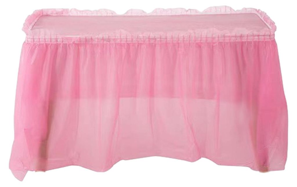 Einweg-Tischrock, wasserdicht, mit Klebestreifen, 420 x 70 cm, robuste Kunststoffabdeckung für Hochzeiten, Geburtstage und Partys, einfache Reinig...