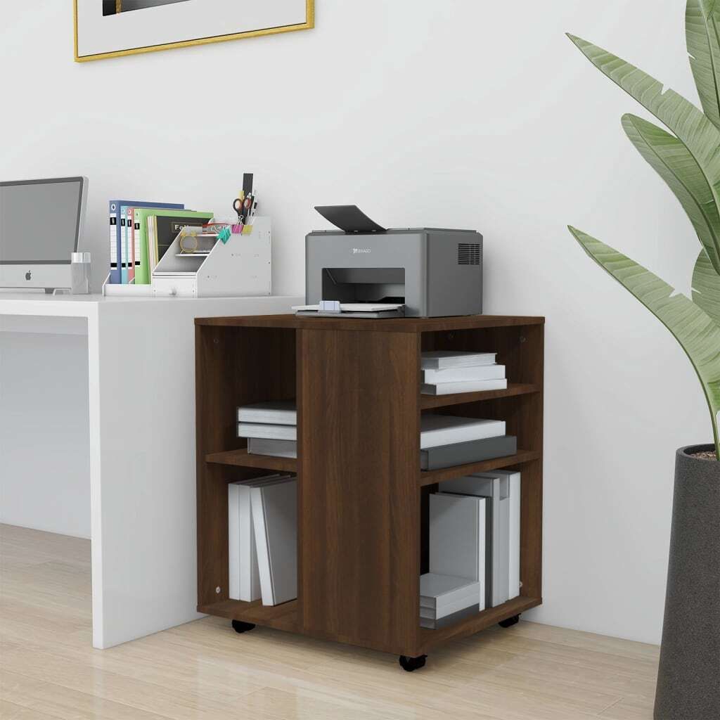 vidaXL Szafka na kółkach brązowy dąb 60x53x72 cm materiał Zdjęcie produktu 1