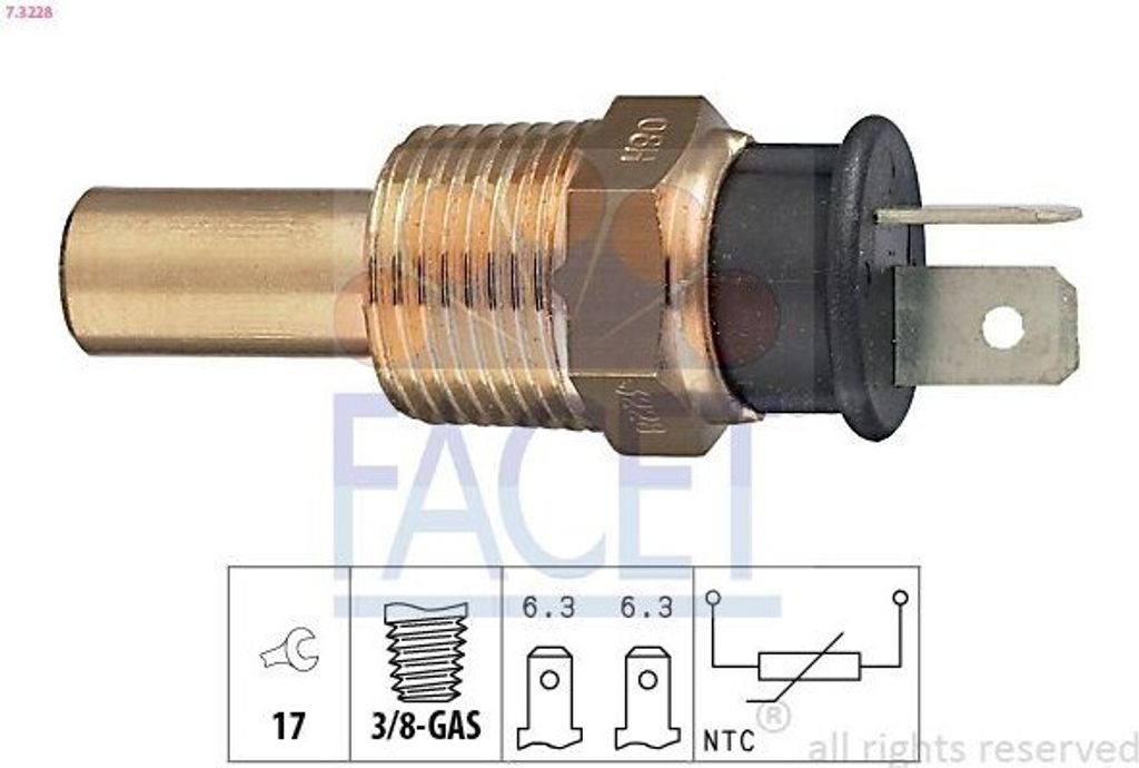 FACET Kühlmitteltemperatursensor 7.3228 für HYUNDAI SANTA FÉ II (CM)