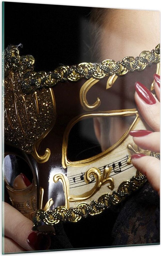 Bilder auf glas - Einteilig - Frau Mode Venedig Maske - Produktbild 