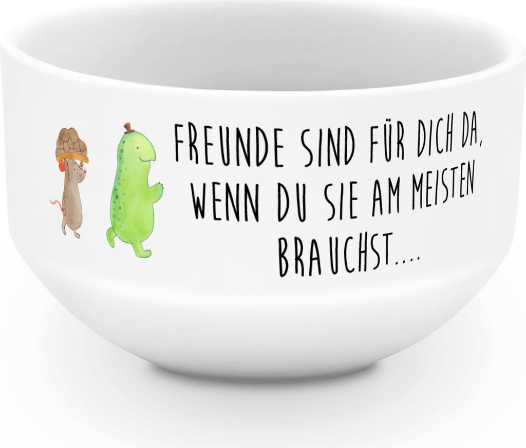Mr. & Mrs. Panda Schüssel Schildkröte Maus - Weiß - Geschenk, Obstschale, glücklich, salatschälchen, schale, Beste Freundinnen, Müslischüsse...
