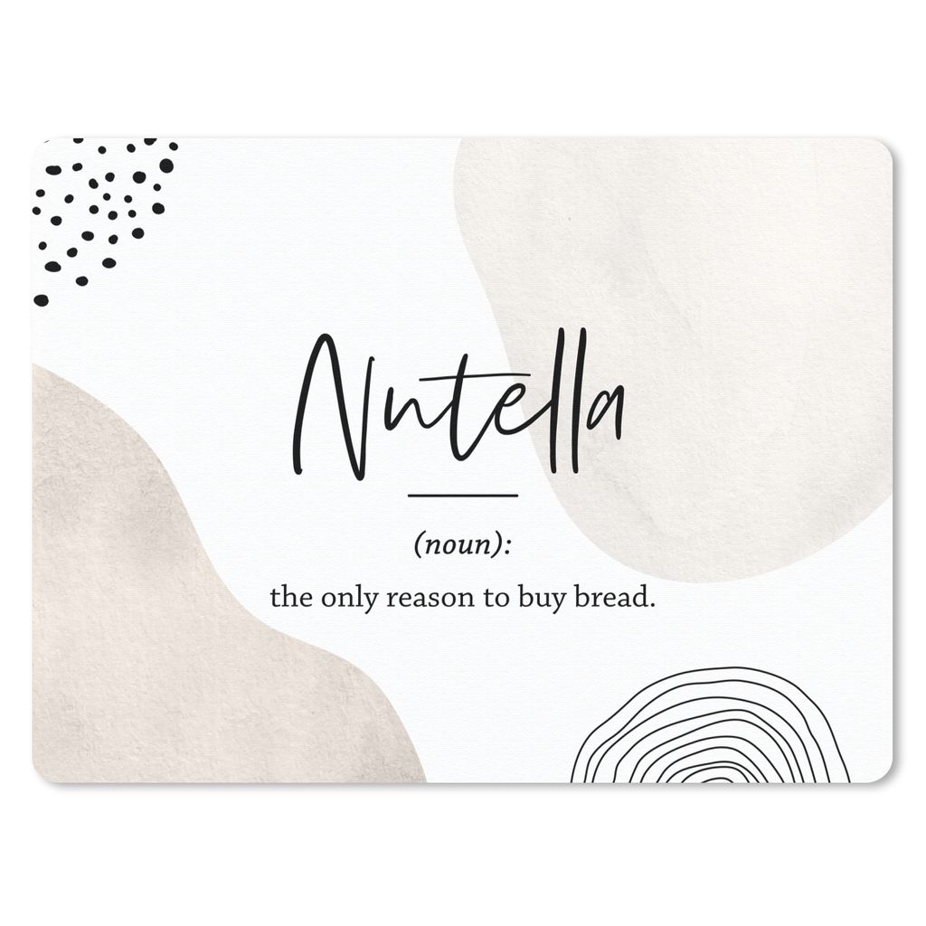 MuchoWow Mauspad Mousepad Zitate - Nutella - Sprichwörter - Wörterbuch - Nutella Definition 40x30 cm - Mousepads - Maus Mat - Pad - Mausunterla...