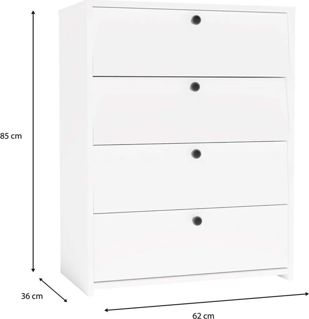 Meuble chaussures ZAYAN blanc 2 portes battantes - Rangement gain place - 5