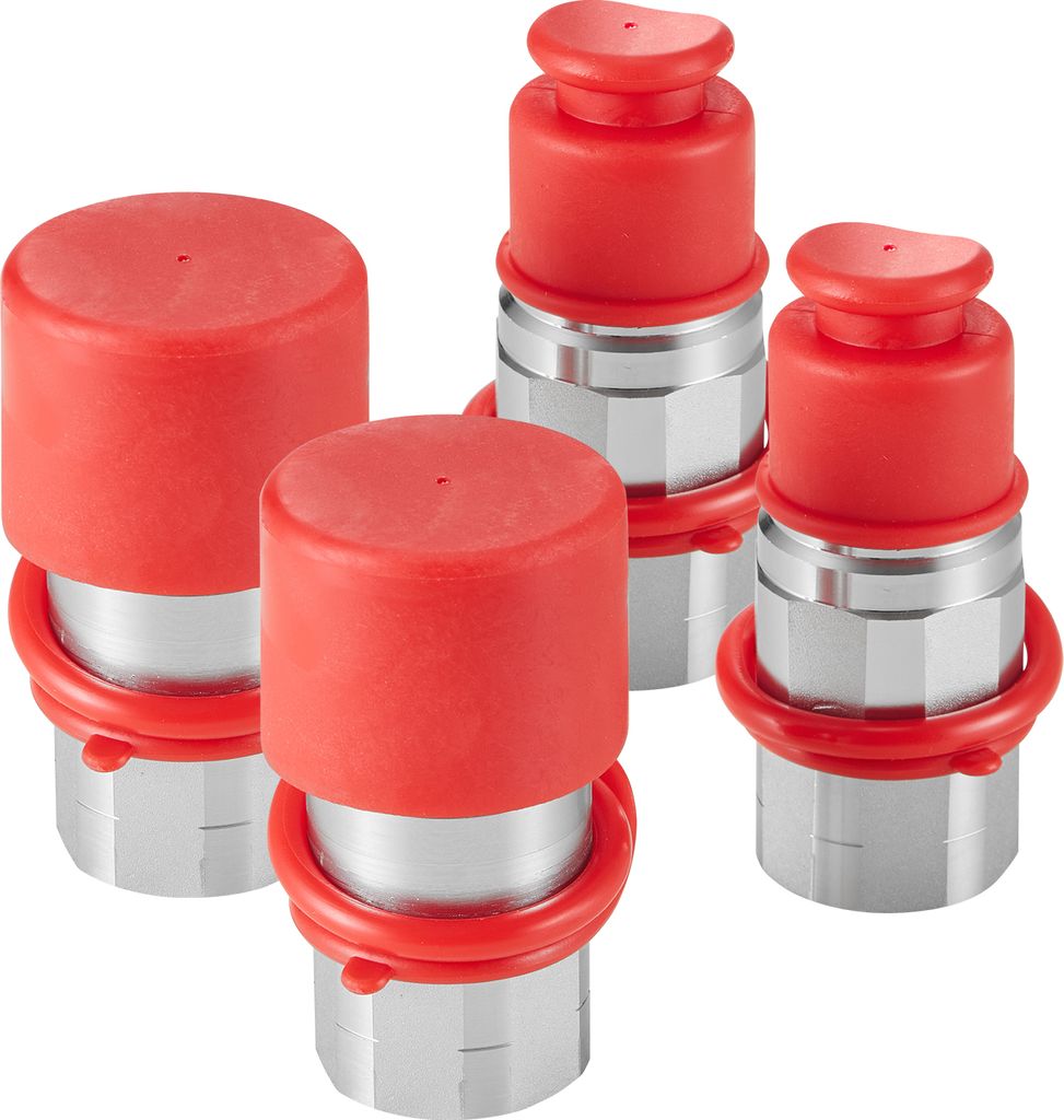 SucceBuy 1/2-Zoll-Flachgesichts-Hydraulikkupplungen, 1/2-Zoll-NPT-Schnellkupplungen für Kompaktlader mit 4 Staubkappen (ISO16028)