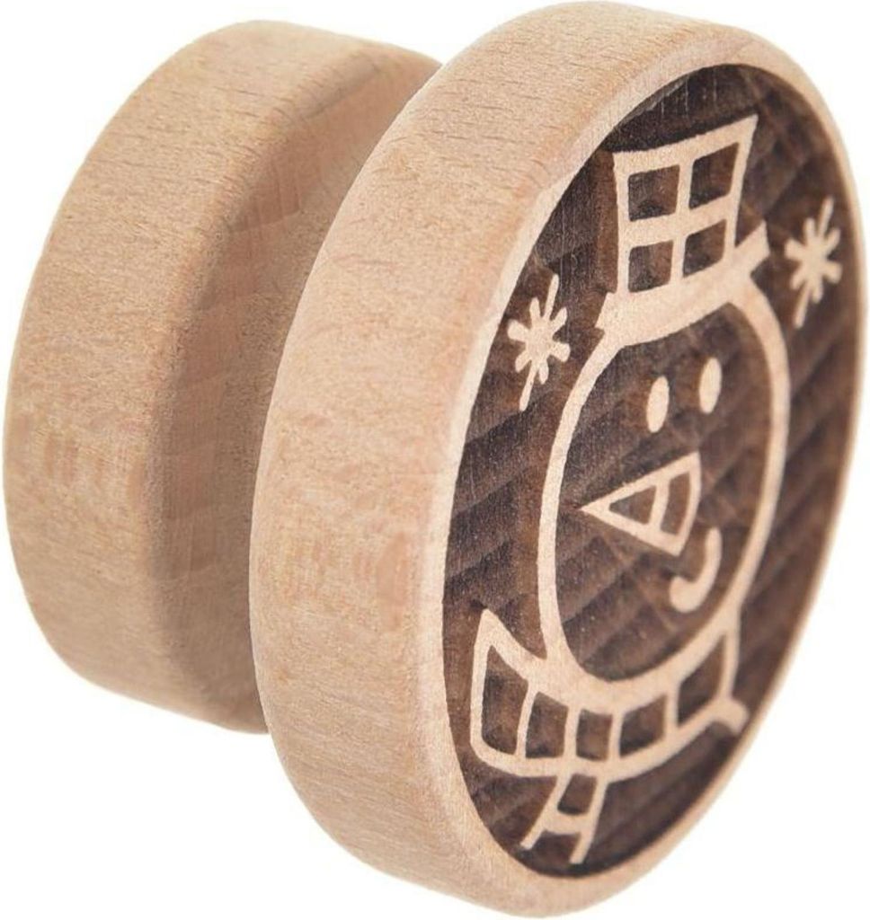Orion | Keksstempel aus Holz - Buchenholz - 5,5 Cm - Schneemann-Muster - Kekse dekorieren