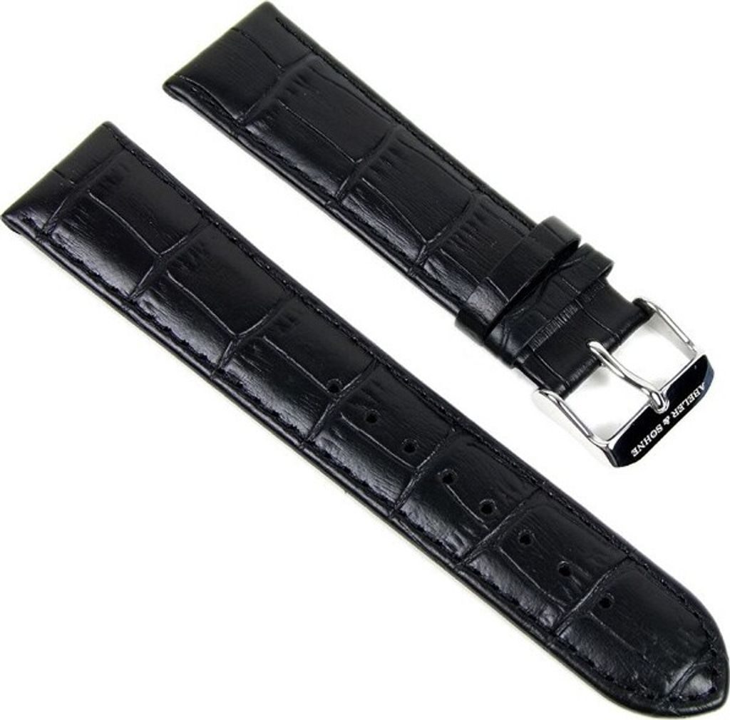 Abeler & Söhne Uhrenarmband Leder 22mm schwarz AS72333245 Produktbild 