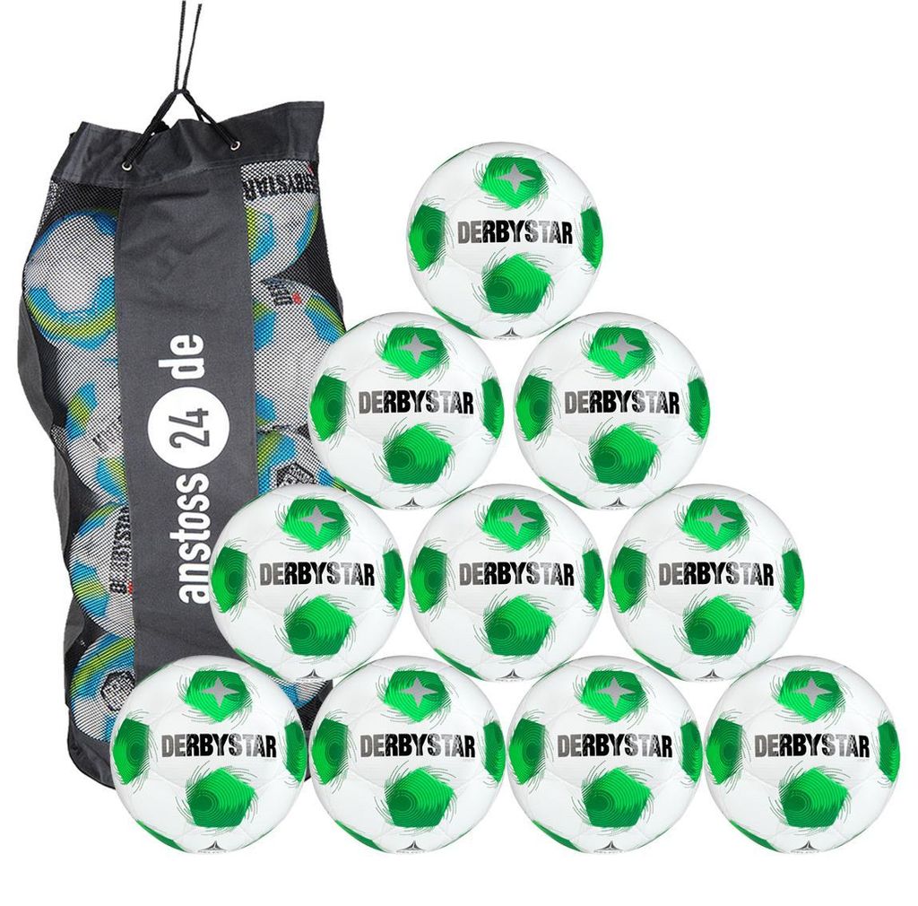 Ballset DERBYSTAR Trainingsball - APUS TT inkl. Ballsack 10 Bälle Weiß/Grün