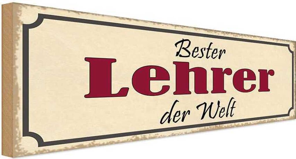vianmo Holzschild 10x27 cm bester Lehrer der Welt Arbeit Beruf