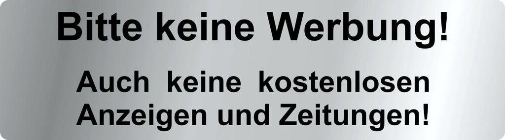 Hermann Schütz Aufkleber Bitte keine Werbung! Auch keine en ...