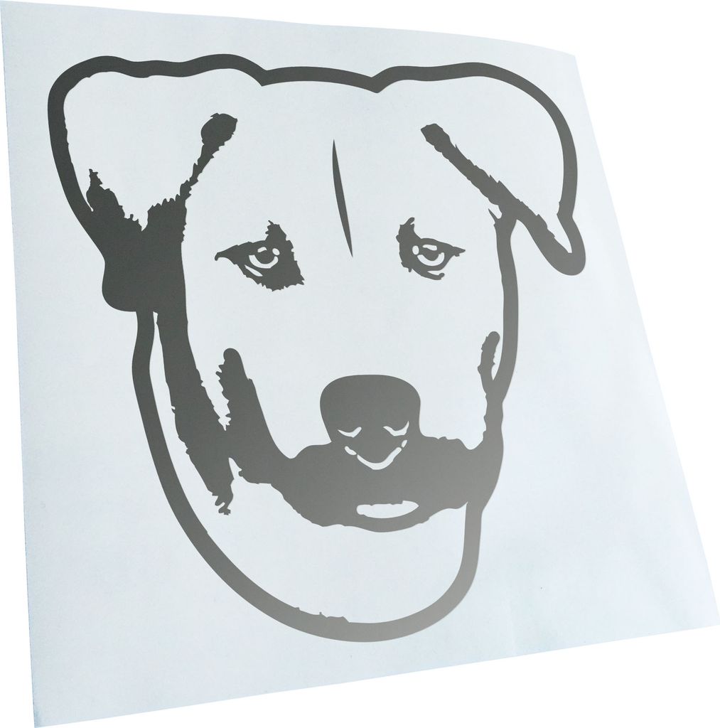 Kiwistar - Autoaufkleber - Black Mouth Cur Hund - Silber - 60x60cm - Aufkleber für Auto, Laptop, Fahrrad, LKW, Motorrad mehrfarbig JDM Decal Racing